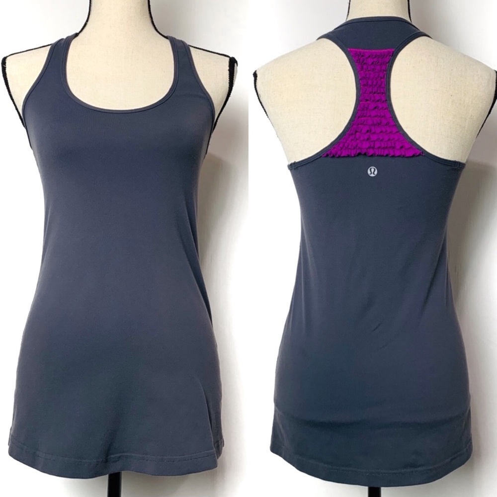 Lululemon athletica Gray and Purple Tank Top